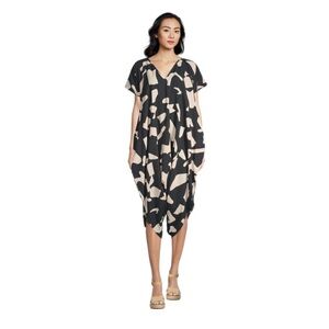 Printed abstract Black and Cream Jumpsuit